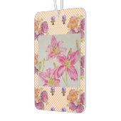 Shabby Chic roze Lily Floral Flowers Gingham Rozen Luchtverfrisser (Links)