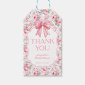 Shabby Chic Roze Lint Bruidsdouche Cadeaulabel (Voorkant)