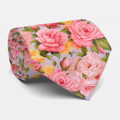 Shabby chic roze perzik bloemen stropdas (Opgerold)