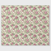 Shabby Chic  Roze Pioen Bloemen Ontwerp Cadeaupapier (Vlak)