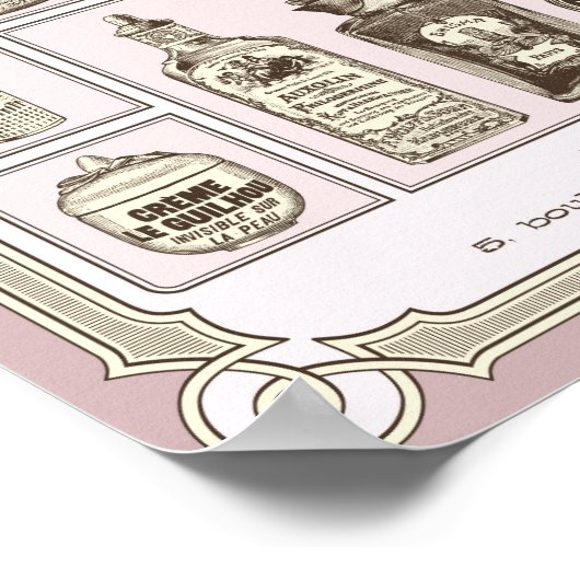 Shabby chic roze poster/Parfumery Poster (Hoek)