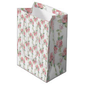 Shabby Chic Roze Roos Bloem Medium Cadeauzakje (Voorkant Gekanteld)