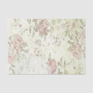 Shabby Chic Roze Roos Bloem Tissuepapier