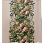 Shabby Chic Roze Rose Vines Bloemen Elegant Douchegordijn (Voorkant)