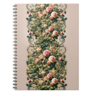 Shabby Chic Roze Rose Vines Bloemen Elegant Notitieboek