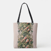 Shabby Chic Roze Rose Vines Bloemen Elegant Tote Bag (Achterkant)