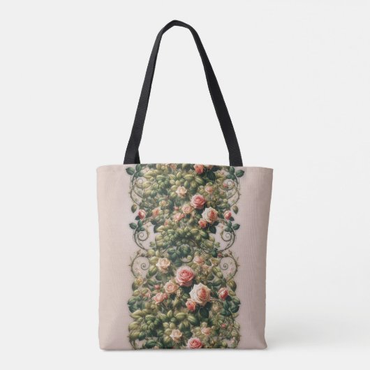 Shabby Chic Roze Rose Vines Bloemen Elegant Tote Bag (Achterkant)