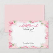 Shabby Chic roze Roses Hartelijk dank Notitiekaartje (Voorkant / Achterkant)