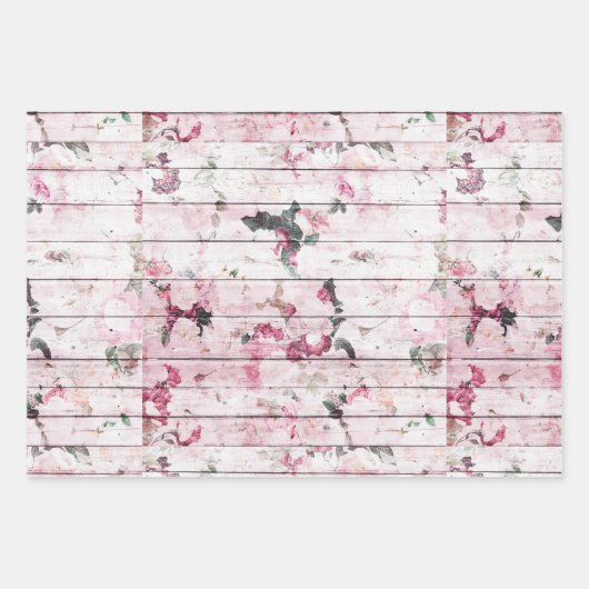 Shabby Chic roze Roses Inpakpapier Vel (Voorkant 2)