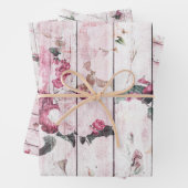 Shabby Chic roze Roses Inpakpapier Vel (In situ)