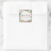 Shabby Chic roze Roses op Rustisch landhout Vierkante Sticker (Tas)