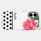 Shabby Chic roze Roses Polka Dots Case-Mate iPhone Case (Achterkant (horizontaal))