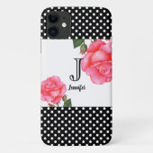 Shabby Chic roze Roses Polka Dots Case-Mate iPhone Case (Achterkant)
