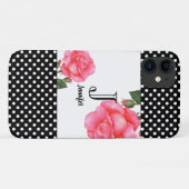 Shabby Chic roze Roses Polka Dots Case-Mate iPhone Case (Achterkant (horizontaal))