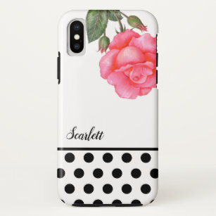Shabby Chic roze Roses Polka Dots Case-Mate iPhone Case