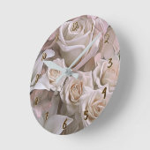 Shabby Chic roze Roses Rustic Glam Personaliseert Ronde Klok (Hoek)