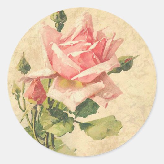  Shabby Chic Roze Roze Bloem Stickers (Voorkant)