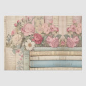 Shabby Chic  Roze Rozen Antiek Boeken Tissuepapier (Voorkant)