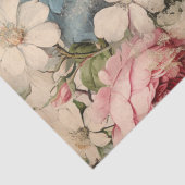 Shabby Chic  Roze Rozen Blauw Wit Bloemen Tissuepapier (Detail)