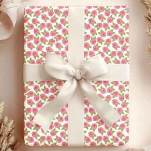 Shabby Chic Roze Rozen Cadeaupapier