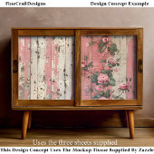 Shabby Chic  Roze Rozen Decoupage Rechts 164 Tissuepapier