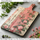 Shabby Chic  Roze Rozen Decoupage Rechts 164 Tissuepapier