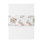 Shabby Chic Roze Rozen Eucalyptus Groen Uitnodigingen Wikkel (Achterkant Voorbeeld)