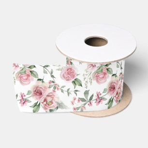 Shabby Chic Roze Rozen Eucalyptus Groenelementen Satijnen Lint