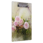 Shabby Chic roze rozen in mandje Klembord (Rechts)