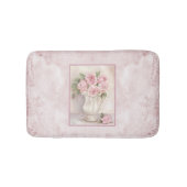 Shabby Chic  Roze Rozen in Vase Badmat (Voorkant)