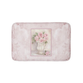 Shabby Chic Roze Rozen in Vase Badmat