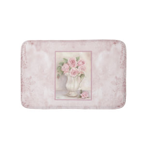 Shabby Chic  Roze Rozen in Vase Badmat