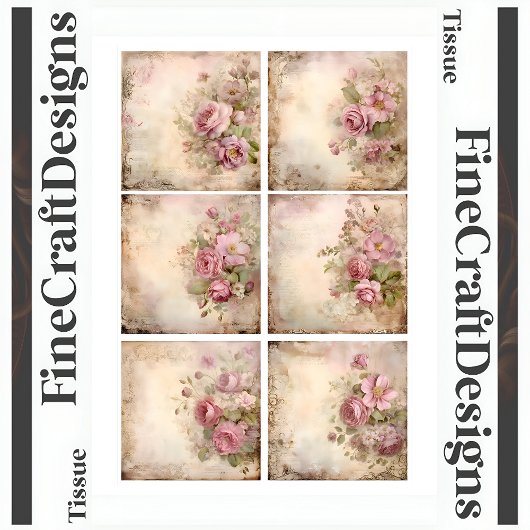 Shabby Chic Roze Rozen Mixed Set (A1R) Decoupage Tissuepapier