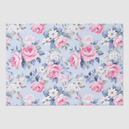 Shabby Chic Roze Rozen Naadloos Patroon Tissuepapier