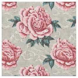 Shabby Chic Roze Rozen op een neutrale achtergrond Stof
