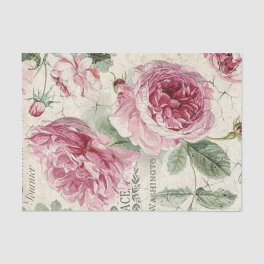 Shabby Chic Roze Serie Design 13 Tissuepapier (Voorkant)