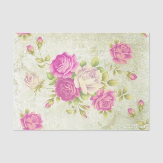 Shabby Chic Roze Serie Design 1 Tissuepapier (Voorkant)