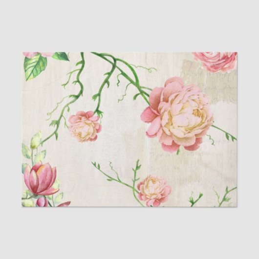 Shabby Chic Roze Serie Design 2 Tissuepapier (Voorkant)