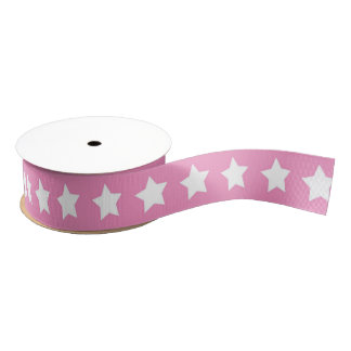 Shabby Chic Roze Sterren Grosgrain Lint