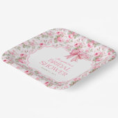 Shabby Chic Roze Strik Bruidsdouche Papieren Bordje (Gebogen)