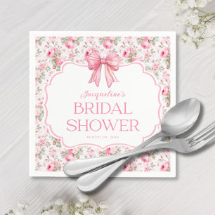Shabby Chic Roze Strik Bruidsfeest Servet