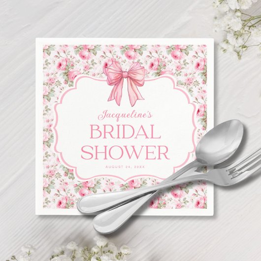 Shabby Chic Roze Strik Bruidsfeest Servet