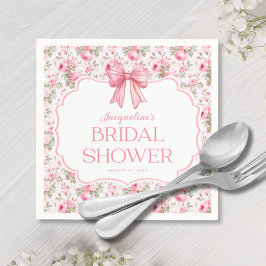 Shabby Chic Roze Strik Bruidsmeisje Borrel Servet