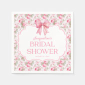 Shabby Chic Roze Strik Bruidsmeisje Borrel Servet (Voorkant)