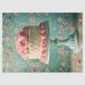  shabby chic roze taart met roze rozen tissuepapier (Voorkant)