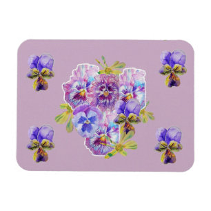 Shabby Chic Roze Violet Bloemige Lilac Kunstmagnee Magneet
