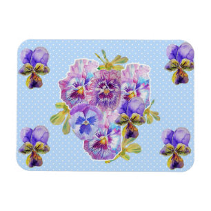 Shabby Chic Roze Viooltje Bloem Blauw Spots Magnee Magneet