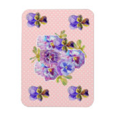 Shabby Chic Roze Viooltje Bloem Roze Vlek Magneet (Verticaal)