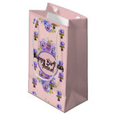 Shabby Chic Roze Viooltjes Bloemen Cadeautas (Voorkant Gekanteld)