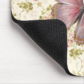 Shabby Chic Roze Vlinder Bloemig Muismat (Hoek)